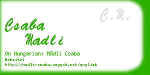 csaba madli business card
